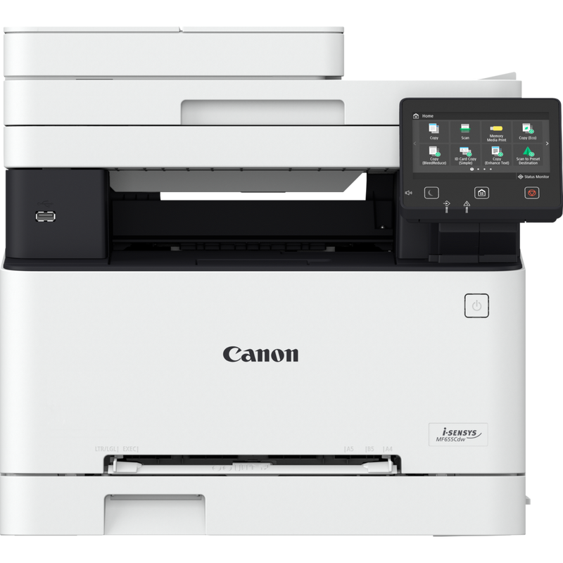 МФУ Canon i-SENSYS MF655CDW (A4,Printer/ Scanner/Copier/ ADF/Duplex, 1200 dpi, Color, 21 ppm, 1 Gb,  800 Mhz DualCore, tray 251 pages, LCD Color (12,7 см), USB 2.0, RJ-45, WIFI cart. 067 стартовые тонера в комплекте)