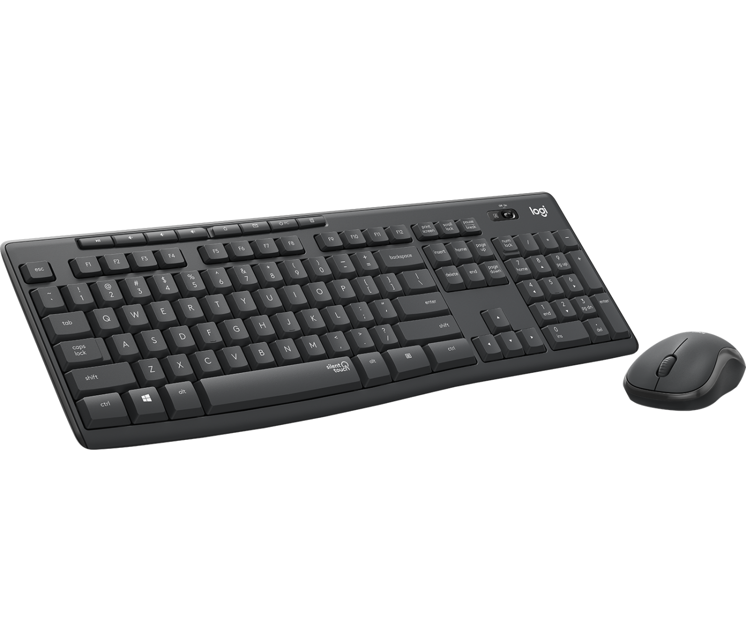 Комплект беспроводной Logitech MK295 с поддержкой SilentTouch (клавиатура+мышь, GRAPHITE, RUS, 2.4GHz) (M/N: Y-R0042 / MR0085 / C-U0010)