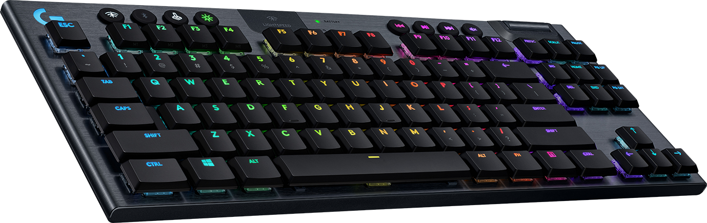 Клавиатура игровая Logitech G915 TKL (механическая, без цифрового блока, с RGB-подсветкой и поддержкой технологии Lightspeed), 2.4GHZ/BT, CLICKY SWITCH (M/N: YR0076 / C-U0018)
