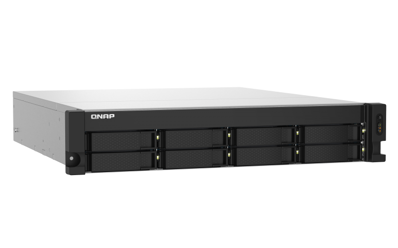 Сетевое оборудование QNAP TS-832PXU-4G EU-RU Сетевой RAID-накопитель, 8 отсеков 3,5"/2,5", 2 порта 10 GbE SFP+, 2 порта 2,5 GbE, стоечное исполнение, 1 блок питания. ARM Cortex-A57 Annapurna Labs AL-324 1,7 ГГц, 4 ГБ DDR4. Направляющие в комплект поставки