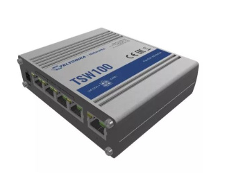 Коммутатор TELTONIKA TSW100 PoE+Switch (TSW100000000) Коммутатор TELTONIKA/TSW100 Неуправляемый промышленный (IP30 -40/+75 ̊ C) PoE+/5 x RJ45 ports 10/100/1000Mbps/1-4 ports PoE 802.3af/802.3at (Total 120
