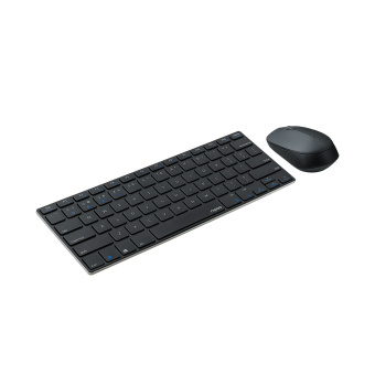Комплект Клавиатура + Мышь Rapoo 9000M Комплект Клавиатура + Мышь, Rapoo, 9000M, Беспроводная 2.4G, 1000DPI, Нано-ресивер, 12 мультимедийных клавиш, Slim, Черный