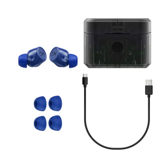 Гарнитура HyperX Cirro Buds Pro Blue 727A6AA Гарнитура, HyperX, Cirro Buds Pro, 727A6AA, Микрофон встроенный, Динамики 8 мм, 20 Гц–20 кГц, 16 Ом±15% при 1 кГц, ANC Hybrid, 112±3 дБ УЗД 1 мВт при 1 кГц, USB для зарядки, Bluetooth 5.2, Синий-Чёрный