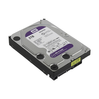 Жёсткий диск для видеонаблюдения Western Digital Purple HDD 2Tb WD20PURZ Жёсткий диск для видеонаблюдения, Western Digital, WD20PURZ Purple, HDD 2Tb, SATA 6Gb/s 64Mb 3,5