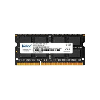 Модуль памяти для ноутбука Netac NTBSD3N16SP-08 DDR3 8GB <PC4-12800/1600MHz> Модуль памяти для ноутбука, Netac, NTBSD3N16SP-08, DDR3, 8GB SO-DIMM <PC4-12800/1600MHz>