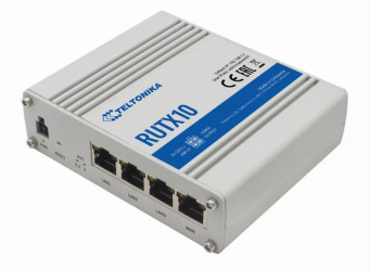 Маршрутизатор TELTONIKA RUTX10 Ethernet (RUTX10000000) Маршрутизатор TELTONIKA/RUTX10 Промышленный/WAN 1xRJ45 1Gbps/LAN 3(4)xRJ45 1Gbps/Wi-Fi 802.11ac/USB-A/2 x RP-SMA WiFi; 1xRP-SMA Bluetooth antenna