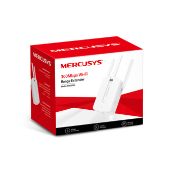 Усилитель Wi-Fi сигнала Mercusys MW300RE Усилитель Wi-Fi сигнала, Mercusys, MW300RE, 300 мбит/с, 3 внешние антенны