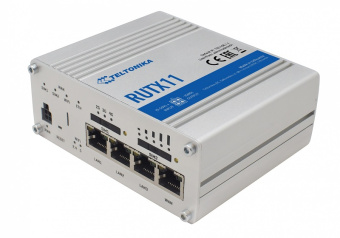 Маршрутизатор TELTONIKA RUTX11 LTE (RUTX11000000) Маршрутизатор TELTONIKA/RUTX11 Промышленный/WAN 1xRJ45 1Gbps, 2xMiniSIM – 2FF 4G/LTE (Cat 6)/LAN 3(4)xRJ45 1Gbps/Wi-Fi 802.11ac/2xSMA  LTE, 2xRP-SMA W