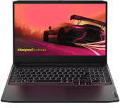 Ноутбук Lenovo 82K2002GRK IdeaPad Gaming 3 15ACH6 15.6" FHD(1920x1080) IPS 120Hz/AMD Ryzen 7 5800H 3,2Ghz Octa/16GB/512GB/NVIDIA GeForce RTX3060 6GB/Wi-Fi 6/BT5.0/720P HD Camera/4Zone RGB BKLT/DOS/1Y/Shadow Black