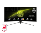 Монитор 34" MSI MAG 345CQR VA 3440х1440 21:9 180Hz 1000R 1ms 300cd/m 3000:1 HDMI 2xDP Black