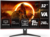 Монитор Игровой 31.5" AOC C32G2ZE/BK VA 1920X1080 240Hz 4ms 300cd/m Curved 1500R 2xHDMI DP