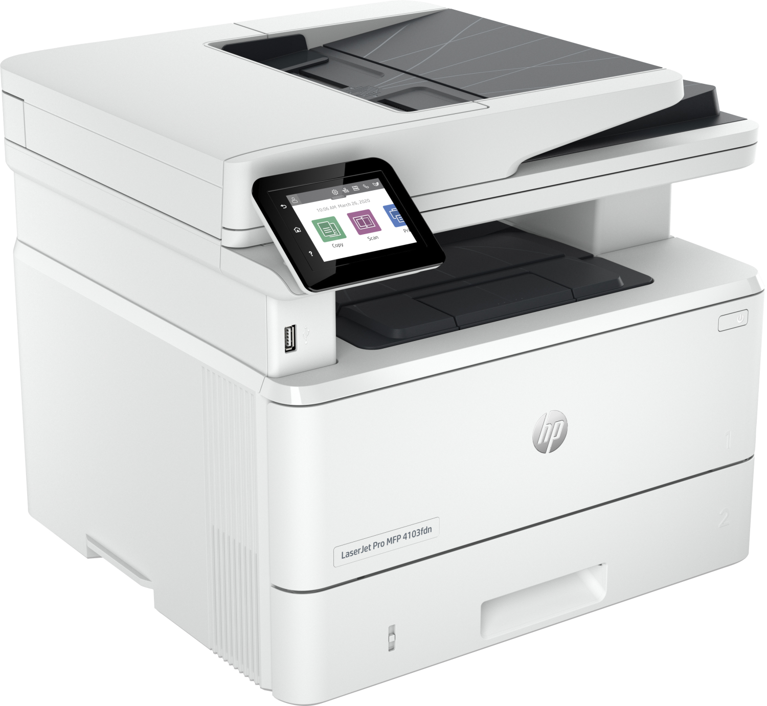 МФУ HP LaserJet Pro MFP M4103fdn Printer (A4)  Printer/Scanner/Copier/Fax/ADF 1200 dpi 40 ppm 512 Mb 1200 MHz tray 100+250 pages USB+Ethernet Prin, cart.3 050 page
