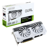 Видеокарта ASUS GeForce RTX4070 SUPER, 12GB GDDR6X 192-bit 1xHDMI 3xDP DUAL-RTX4070S-12G-WHITE