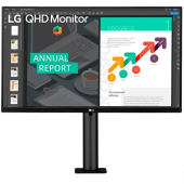 Монитор жидкокристаллический LG 27QN880-B.ADRZ LCD 27'' 16:9 2560х1440(WQHD) IPS, nonGLARE, 350cd/m2, H178°/V178°, 1000:1, 16.7M, 5ms, 2xHDMI, DP, USB-C, USB-Hub, Height adj, Pivot, Tilt, Swivel, Speakers, 2Y, Black