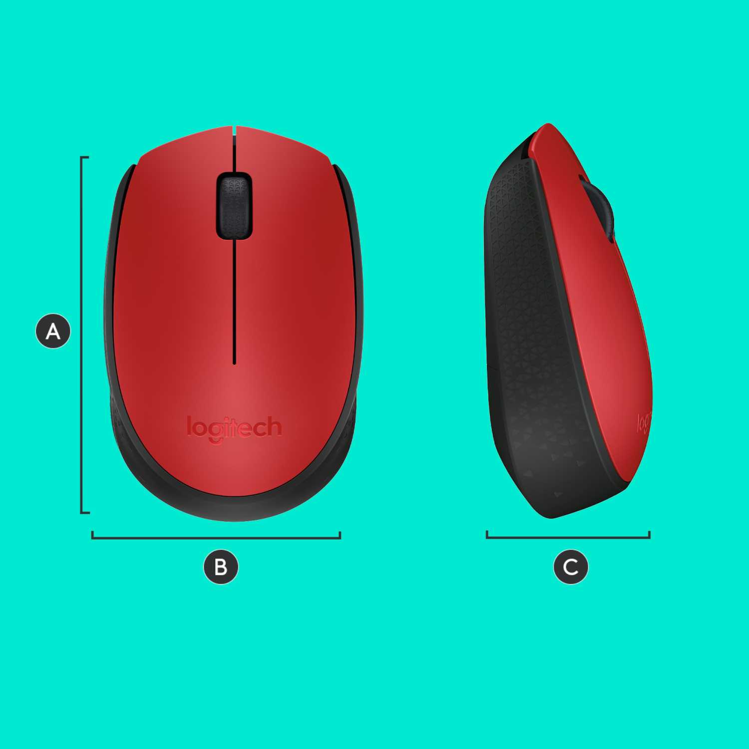 Мышь беспроводная Logitech M171 Red (красная, оптическая, 1000dpi, 2.4 GHz/USB-ресивер) (M/N: M-R0060 / C-U0010)