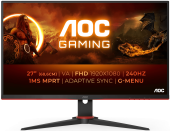 Монитор Игровой 27" AOC 27G2ZNE/BK (00/01) VA 240Hz 1ms 300cd/m 3000:1 2xHDMI DP Black/Red