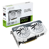 Видеокарта ASUS GeForce RTX4060 OC GDDR6 8GB 128-bit HDMI 3xDP DUAL-RTX4060-O8G-WHITE