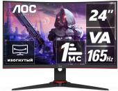 Монитор Игровой 23,6" AOC C24G2AE/BK VA 165Hz Curved 1ms 250cd/m 178/178 3000:1 2xHDMI 1xD-SUB 2x2W