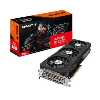 Видеокарта Gigabyte (GV-R76XTGAMING OC-16GD) Radeon RX 7600 XT GAMING OC 16G Видеокарта, Gigabyte, Radeon RX 7600 XT GAMING OC 16G (GV-R76XTGAMING OC-16GD) 4719331354251, DDR6, 128bit, 2-HDMI, 2-DP, WINDFORCE 3X Fan, 281.4*116.6*52.6 мм, Цветная коробка