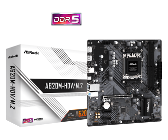 Материнская плата ASRock A620M-HDV/M.2 Материнская плата ASRock A620M-HDV/M.2 AM5 2xDDR5 2xSATA3 RAID M.2 HDMI DP mATX