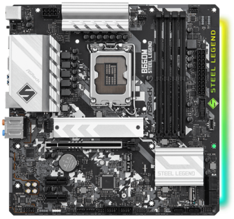 Материнская плата ASRock B660M STEEL LEGEND Материнская плата, ASRock, B660M STEEL LEGEND (4710483936999), LGA1700, iB660, 4xDDR4 3200/5333+(OC), 4xSATA3, 2xM.2 (PCI-E 4.0x4, PCI-E 4.0x4 или SATA), 1xDP, 1xHDMI, 1xPCI-Ex16, 2xPCI-Ex1, mATX