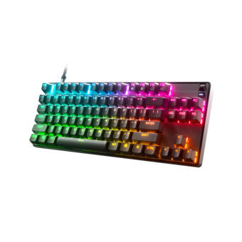 Клавиатура Steelseries Apex 9 TKL US Клавиатура, Steelseries, Apex 9 TKL US, 64847, Игровая, Механические клавиши QX2, USB, Подсветка RGB, Размер: 160*370*35 мм., Анг/Рус, Чёрный