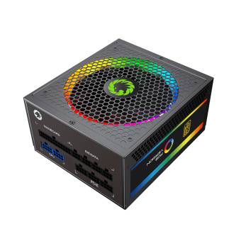 Блок питания Gamemax RGB 550W Rainbow (Gold) Блок питания, Gamemax, RGB 550W Rainbow, 210604500049, 550W, ATX, 80 Plus Gold, APFC, 20+4 pin, 4+4pin, 6*Sata, 3*Molex, 1*FDD, 2*PCI-E 6+2 pin, Вентилятор 14 см, Подсветка RGB, Кабель питания, Чёрный