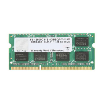 Модуль памяти для ноутбука G.SKILL F3-12800CL11S-4GBSQ DDR3 4GB Модуль памяти для ноутбука, G.SKILL, F3-12800CL11S-4GBSQ, DDR3, 4GB, SO-DIMM <PC3-12800/1600MHz>