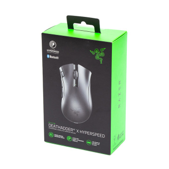 Компьютерная мышь Razer DeathAdder V2 X HyperSpeed Компьютерная мышь, Razer ,DeathAdder V2 X HyperSpeed, RZ01-04130100-R3G1. Игровая, Оптический сенсор Razer 5G с разрешением 14 000 DPI и точностью разрешения 99,4%, 7 кнопок, Razer Chroma™ RGB подсветка с реальными 16,8 млн настраиваемыми цветами, беспроводная 2,4 ГГц и Bluetooth 5.1 LE, USB, Чёрная