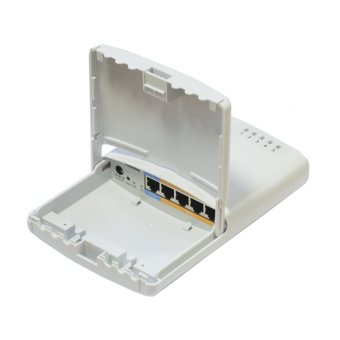 Маршрутизатор MikroTik RB750P-PBr2 Маршрутизатор, MikroTik, RB750P-PBr2, PowerBOX, 5 портов 10/100M, (Ether2-Ether5 Passive PoE, 2А), Passive PoE in, RouterOS (4), -40°C to 70°C, outdoor case