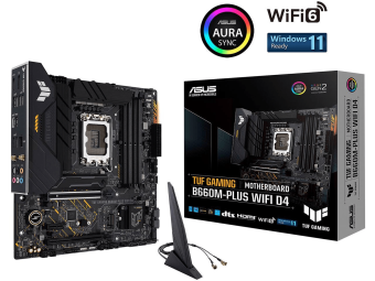 Материнская плата ASUS TUF GAMING B660-PLUS WIFI D4, LGA1700 4xDDR4 4xSATA3 RAID 3xM.2 HDMI DP ATX Материнская плата ASUS TUF GAMING B660-PLUS WIFI D4, LGA1700 4xDDR4 4xSATA3 RAID 3xM.2 HDMI DP ATX