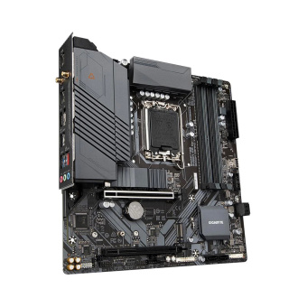 Материнская плата Gigabyte B760M G X AX DDR4 Материнская плата, Gigabyte, B760M G X AX DDR4 (4719331851392), LGA1700, iB760, 4xDDR4 2666/2933/3200/5333(OC), 4xSATA3, 2xM.2 (PCI-E 4.0x4/x2), Raid, 1хDP, 1xHDMI, 2xPCI-Ex16, WiFi, mATX