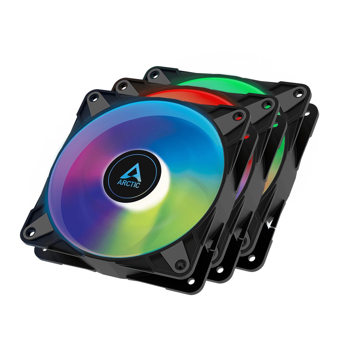 Кулер для корпуса ARCTIC P12 PWM PST A-RGB (Black) - 3 Pack, ACFAN00232A, 12cm, 200-2000rpm, 4Pin