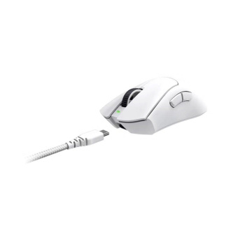 Компьютерная мышь Razer DeathAdder V3 Pro - White Компьютерная мышь, Razer ,DeathAdder V3 Pro - White, RZ01-04630200-R3G1, Игровая, Оптическая, до 20 000dpi, 8 кнопок, Razer Chroma™ RGB подсветка с реальными 16,8 млн настраиваемыми цветами, беспроводная, USB, 82 г Белая