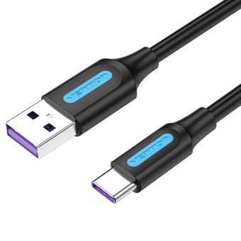 Кабель Vention USB 2.0, A Male to C Male, 5A Cable 0.25м, Black, PVC type. CORBC Кабель Vention USB 2.0, A Male to C Male, 5A Cable 0.25м, Black, PVC type, CORBC