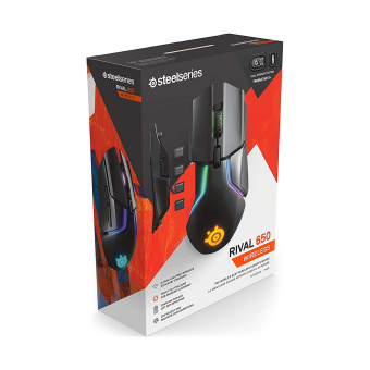 Компьютерная мышь Steelseries Rival 650 Wireless Компьютерная мышь, Steelseries, Rival 650 Wireless, 62456 Игровая, Оптическая 12000dpi (сенсор TrueMove 3+), 7 кнопок, Беспроводная, Подсветка RGB, Чёрная