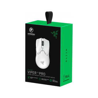 Компьютерная мышь Razer Viper V2 Pro - White Компьютерная мышь, Razer, Viper V2 Pro, RZ01-04390200-R3G1, Оптическая 30000dpi (сенсор Focus Pro), 750 IPS, 70G, 58 г, 5 кнопок, Беспроводная, до 80 часов автономной работы, Кабель Speedflex Type-A на Type-C, Прорезиненные противоскользящие накладки на мышь, Белая