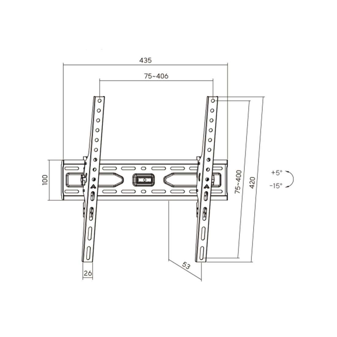 Кронштейн Brateck KL36-44T для ТВ и мониторов, 32"-75"
