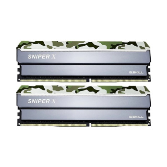 Комплект модулей памяти G.SKILL SniperX F4-3200C16D-16GSXFB DDR4 16GB (Kit 2x8GB) 3200MHz Комплект модулей памяти, G.SKILL, SniperX F4-3200C16D-16GSXFB (Kit 2x8GB), DDR4, 16GB, DIMM <PC4-25600/3200MHz>, Серебристый